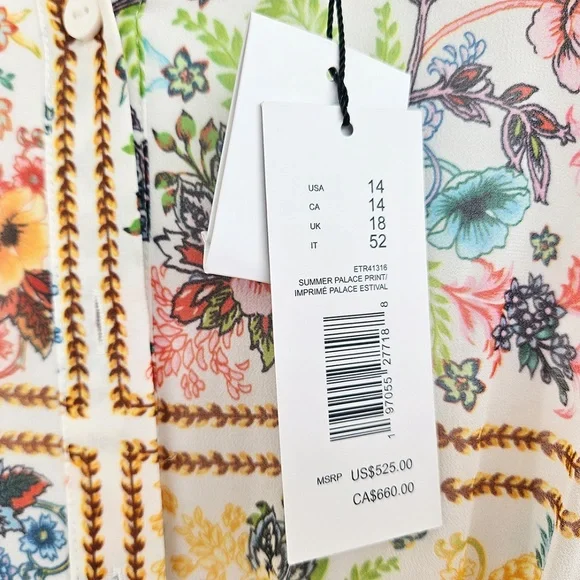 Elie Tahari Aimee Summer Palace Tiered Floral-Print Midi/Maxi Dress SIZE 14 - Picture 7 of 16